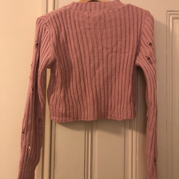 Nasty Gal distressed cropped sweater. NWT - Picture 2 of 4